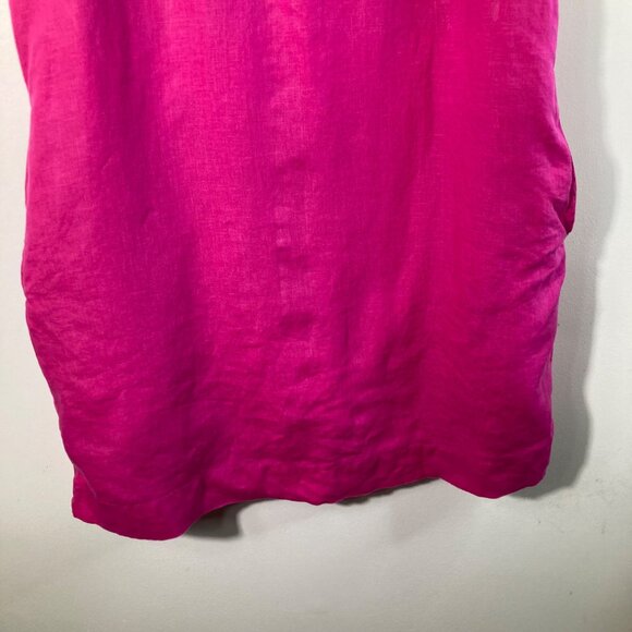 Womens J Crew Linen Dress Sleeveless Knee Length Pink LT Back Button Detail - Picture 6 of 9